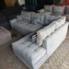 Heather Grey Striped Tufted Set
