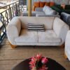 2-Seater Cream Loveseat Sofa