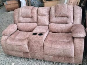2-Seater Pink Semi-recliner Sofa