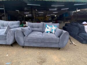 2-Seater Steel Blue Butterfly Loveseat Set