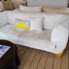 3-Seater Cream Velvet Sofa