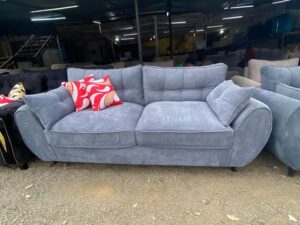 3-Seater Dusty Blue Butterfly Sofa