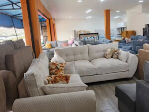 5-Seater Textured Fabric Sofa Set