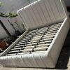 5x6 Channel Tufted Cream White Bed