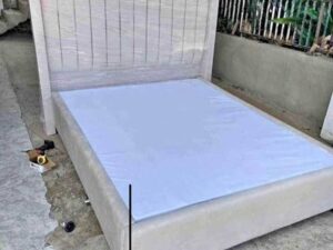 5x6 Cream Chester Wingback Bed