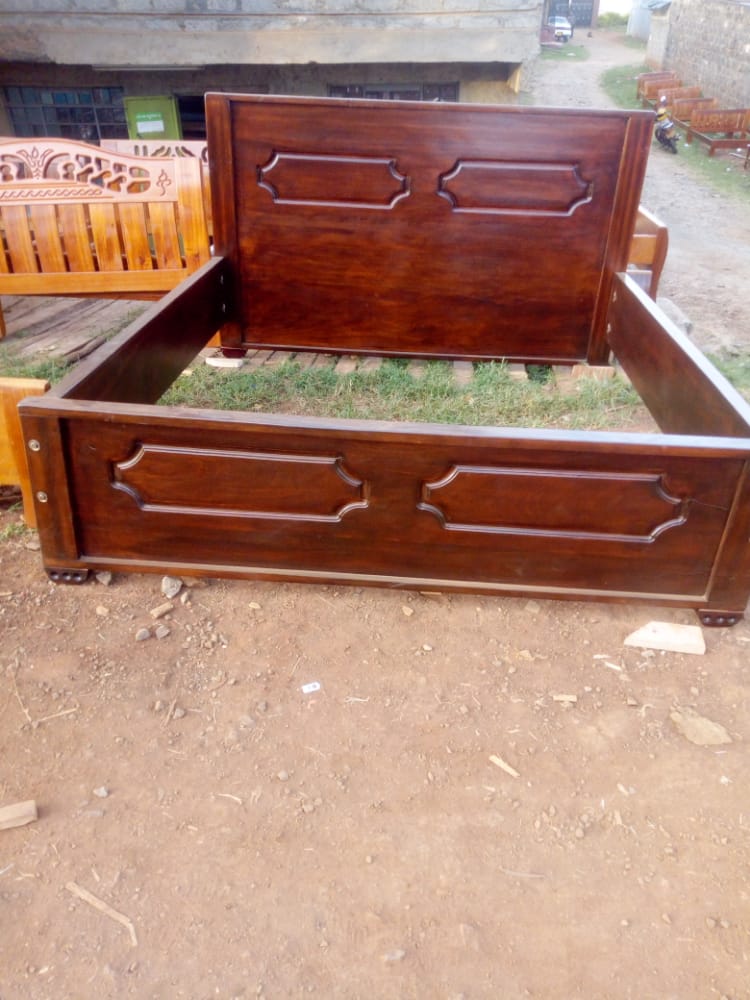 5x6 Dark Mahogany Panel Bed