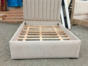 5x6 Ivory Channel-Tufted Chester Bed