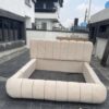 5x6 Ivory Velvet Rounded Bubble Bed