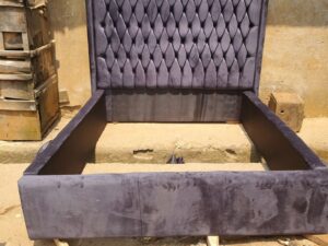 5x6 Lavender Tufted Wingback Bed
