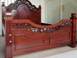 5x6 Mahogany & MDF Carved Bed