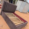 5x6 Mocha Ribbed Wingback Bed