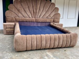 5x6 Mocha Velvet Scallop Bed