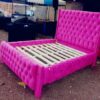5x6 Pink Chester Wingback Bed