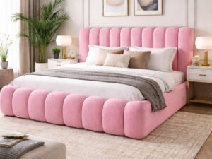 5x6 Pink Luxury Boucle Bubble Bed