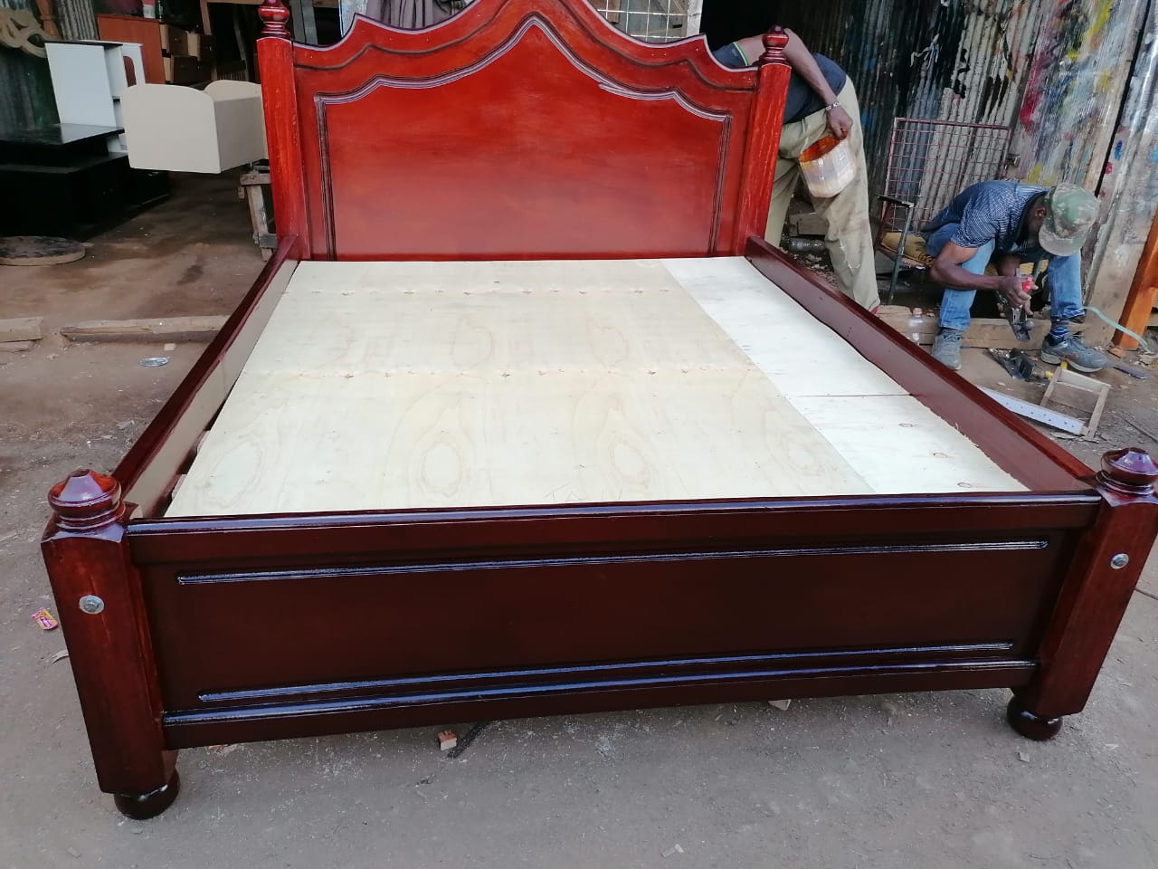 5x6 Red Mahogany Poster Bed