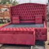 5x6 Rich Red/Burgundy Tufted Chester Bed Set
