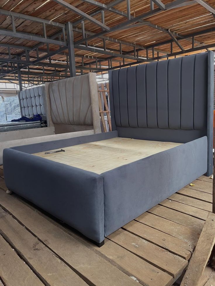 5x6 Slate Grey Tall Channel Bed