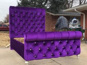 5x6 Sleigh Bed Tufted Channel Bed