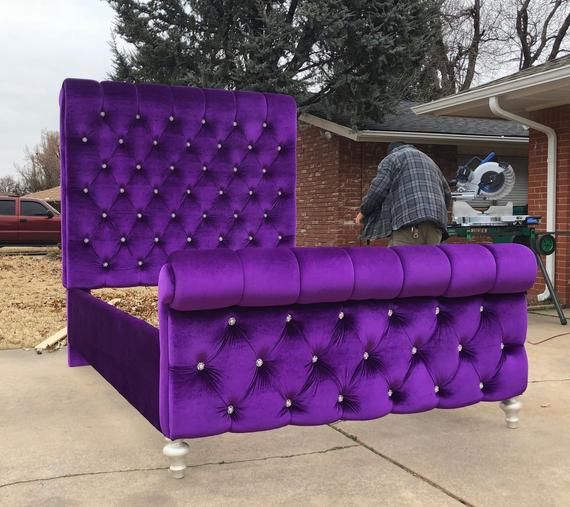 5x6 Sleigh Bed Tufted Channel Bed