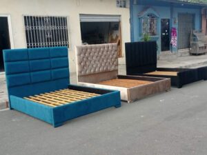 5x6 Velvet Upholstered Bed