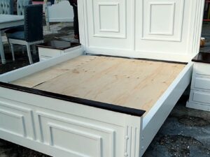 5x6 White Black Panel Bed