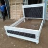 5x6 White Black Tufted Bed