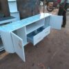 Baroque White Gold-Handle TV Stand