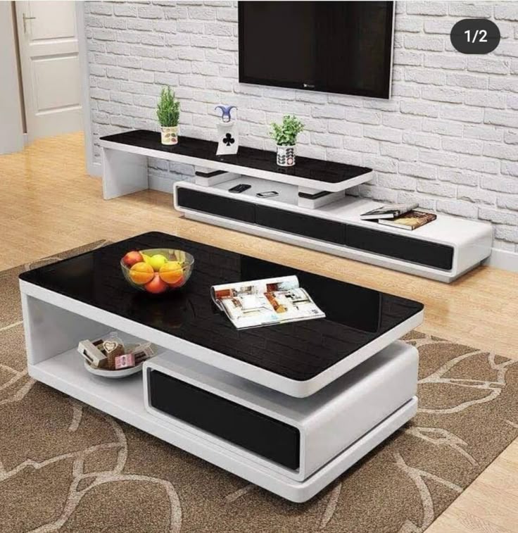 Black Glass Modern Coffee Table