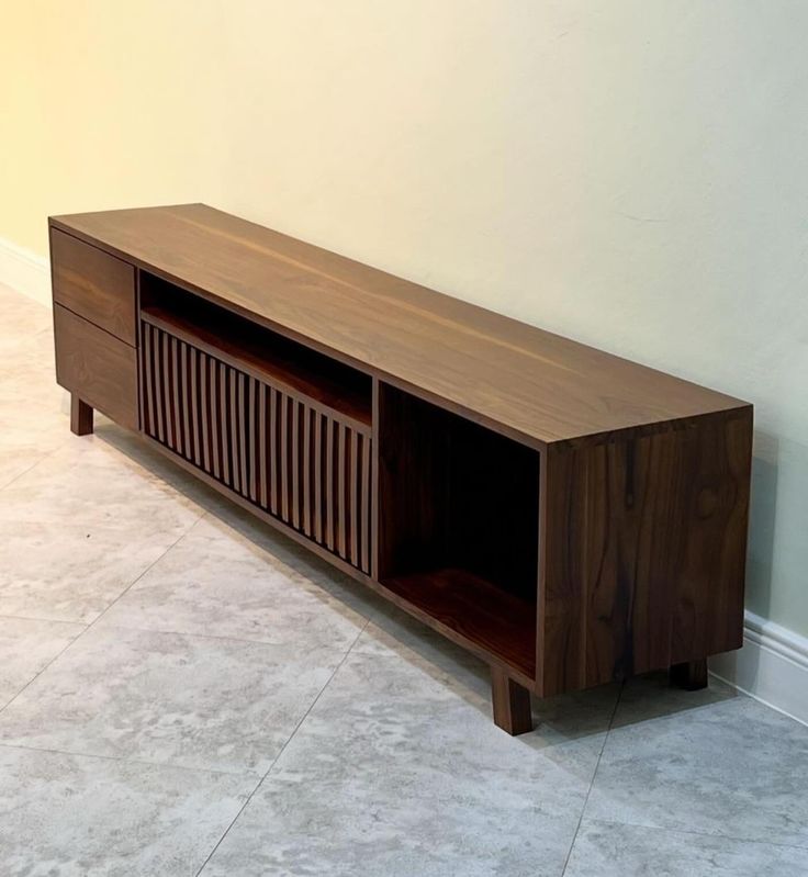 Dakota Solid Walnut Slat TV Stand