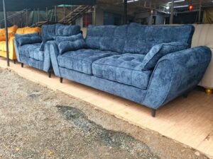 Denim Crushed Butterfly Sofa Set
