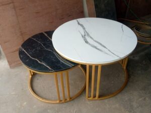 Dual Marble Gold Nesting Tables