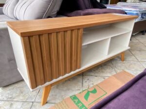 Fluted Oak Scandi TV Stand