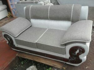 Grey Fabric 2-Seater Sofa