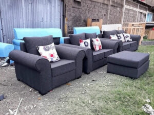 Grey Fabric Sofa Set