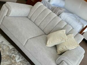 Grey Ribbed Channel Sofa