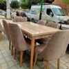 Light Oak Upholstered Dining Set