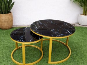 Marble Gold Nesting Tables
