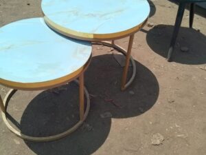 Marble Top Gold Nesting Tables