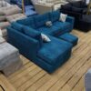 Peacock Teal Tufted Chaise Sectional