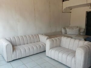 Pearl Ribbed Barrel Sofa Set