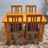 Pine Wood 4-Seater Dining Set