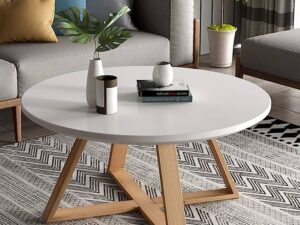 Scandi White Round Coffee Table
