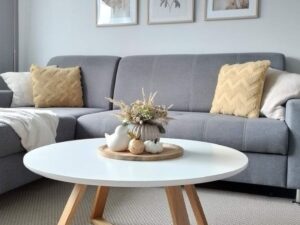 Scandinavian Round White Coffee Table