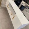 White and Gold Ribbed TV Stand / Media Console