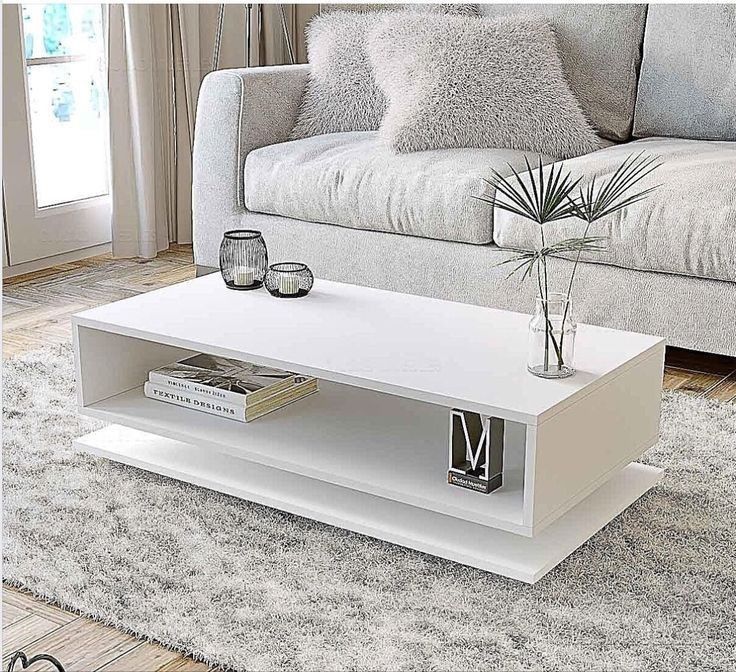 White Floating Shelf Coffee Table