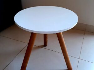 White Retro Wooden Side Table